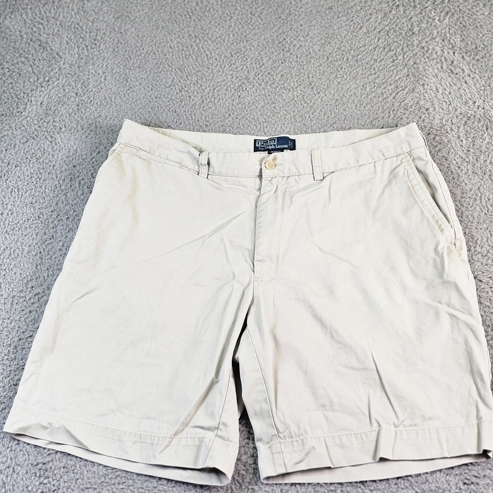 Polo Ralph Lauren‎ Prospect Shorts Mens 38 Beige Cotton Chino 9 Inseam Casual